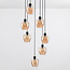 7-lichts hanglamp Hollister - zwart met amber glas