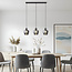 3-lichts hanglamp met smoke glas - Vegas