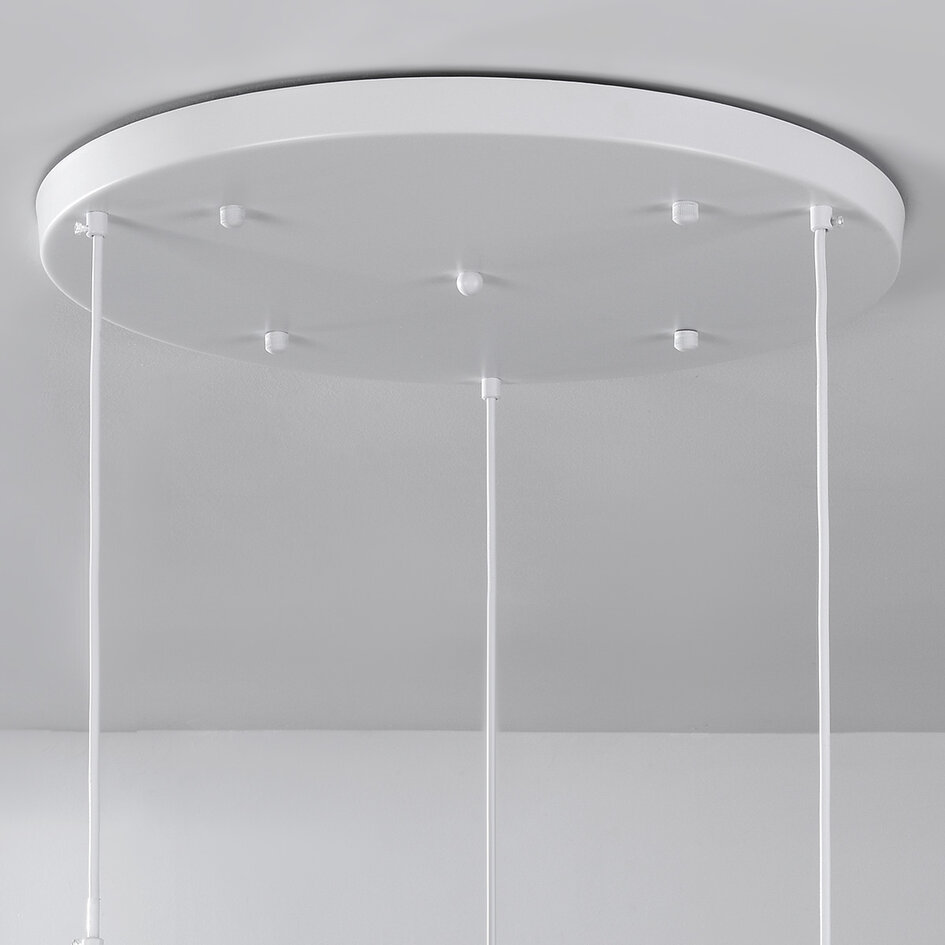 3-lichts Wabi Sabi hanglamp wit steeneffect - Sora