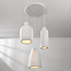 3-lichts moderne Wabi Sabi hanglamp met steeneffect wit - Kage