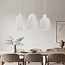 Moderne Wabi Sabi hanglamp met steeneffect wit, 3-lichts - Iki