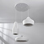 3-lichts Wabi Sabi hanglamp Mizu - wit steeneffect