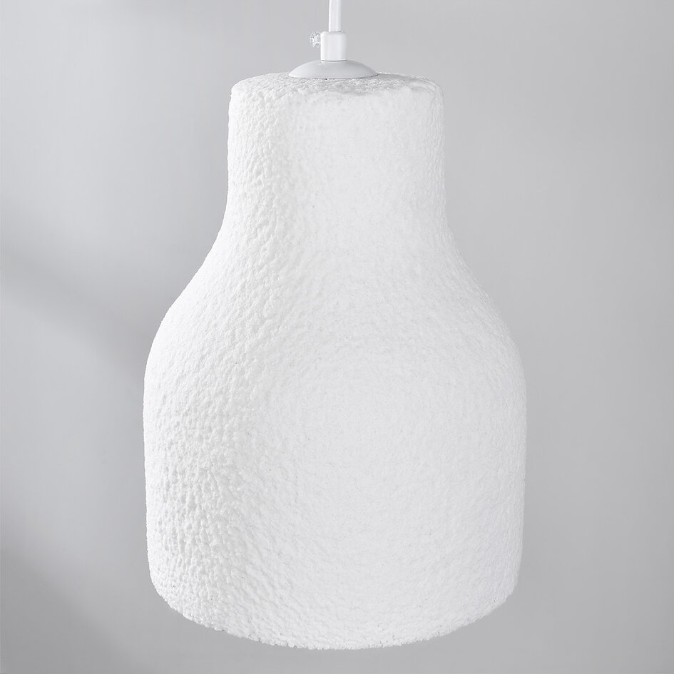 Minimalistische hanglamp Haru Ø18 cm in Wabi Sabi stijl - wit steenmotief