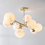 8-lichts plafondlamp Osem - goud en marmerlook
