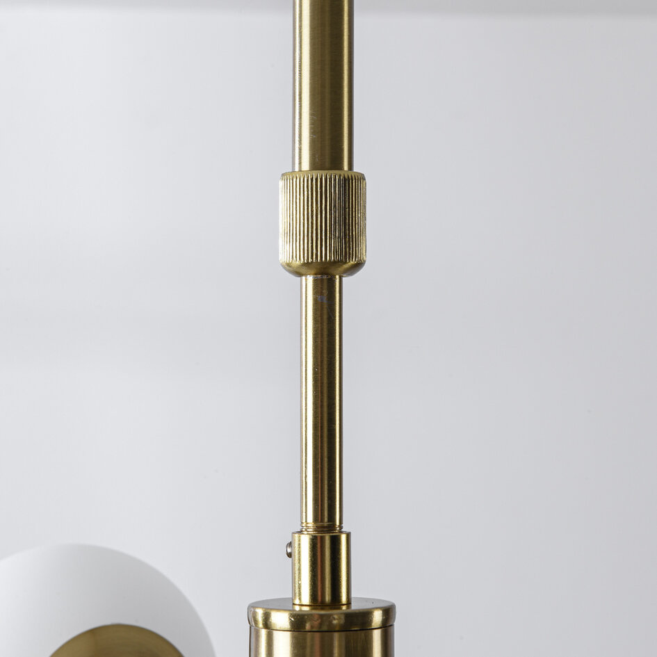 Plafondlamp Oito goud met melkwit glas, 8-lichts