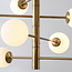 Plafondlamp Oito goud met melkwit glas, 8-lichts