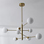 Plafondlamp Oito goud met melkwit glas, 8-lichts