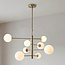 Plafondlamp Oito goud met melkwit glas, 8-lichts
