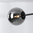 Plafondlamp Oito zwart met smoke glas, 8-lichts
