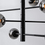 Plafondlamp Oito zwart met smoke glas, 8-lichts