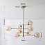 8-lichts plafondlamp Oito - goud en amber glas