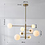 Plafondlamp Oito goud met melkwit glas, 8-lichts