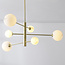 Plafondlamp Sest goud met marmerlook bollen, 6-lichts