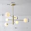 6-lichts plafondlamp Sest - goud en marmerlook
