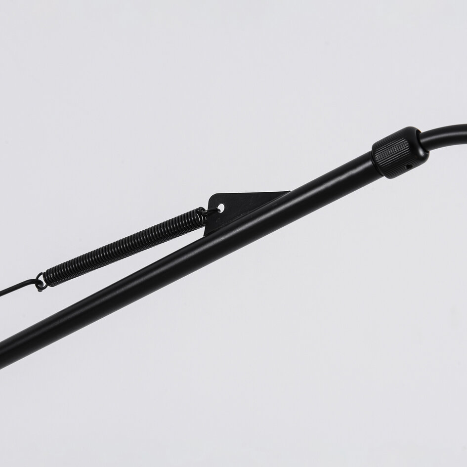 Wandlamp Dasha zwart met draaibare, uitschuifbare arm en amber glas