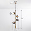 Design hanglamp Ferron 4-lichts smoke glas - smoke en goud