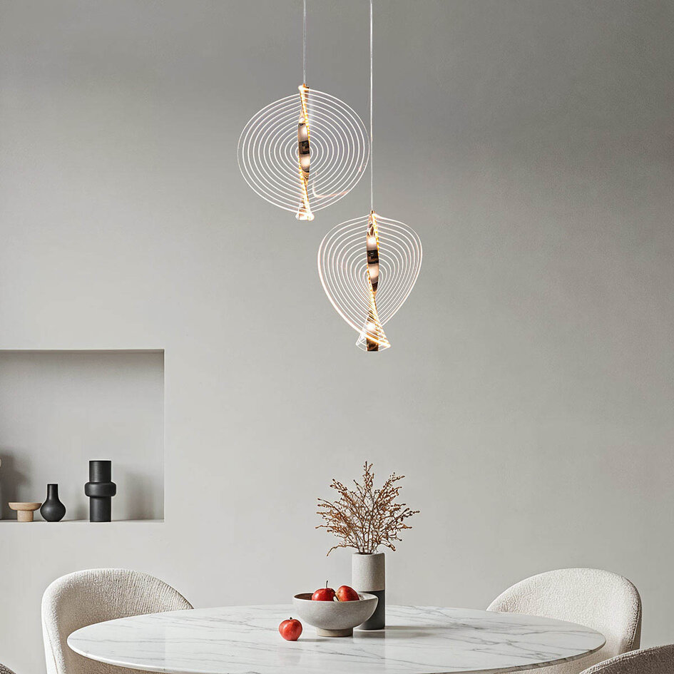 Hanglamp Luminex met 3-staps dimbare LEDs - goud