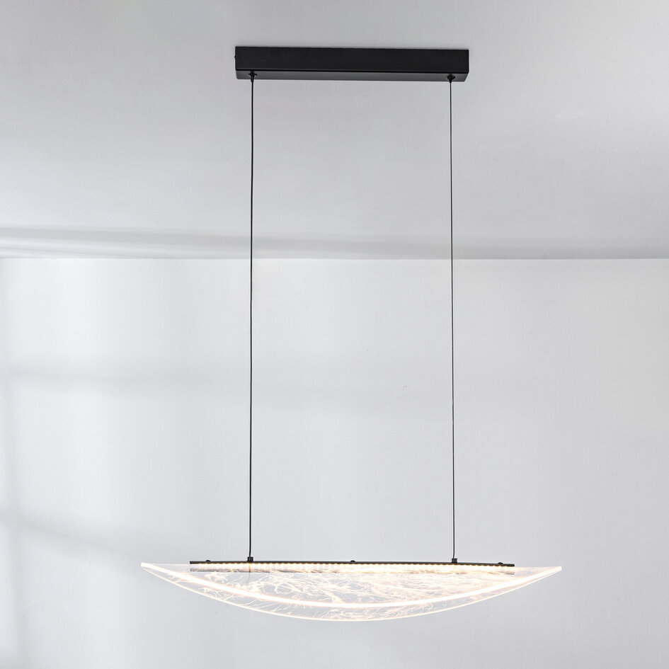 3-staps dimbare design hanglamp Flectra met marmerpatroon - zwart