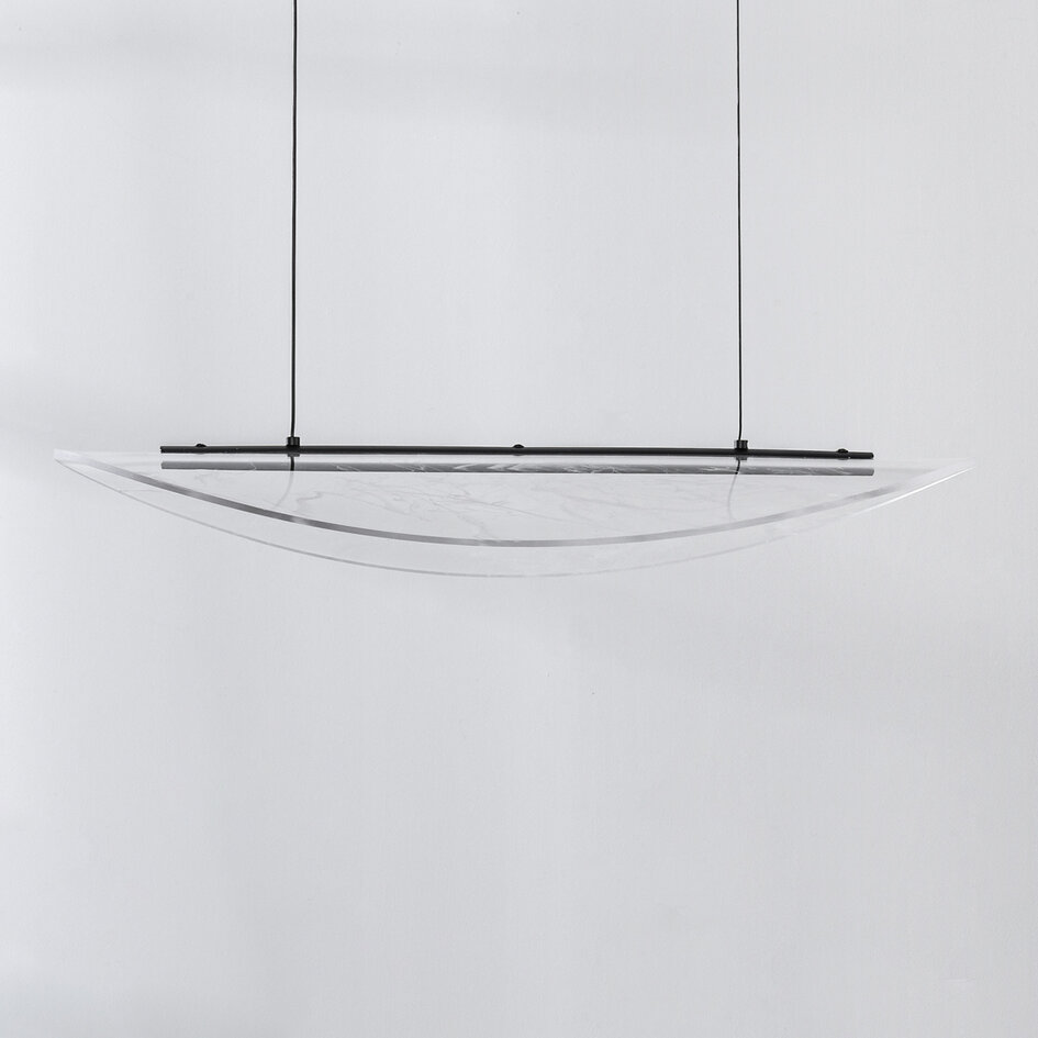3-staps dimbare design hanglamp Flectra met marmerpatroon - zwart
