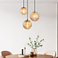 Design hanglamp in amber glas, 3-lichts - Sila