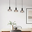 3-lichts hanglamp Pilka - smoke glas met spiegeleffect