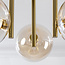 3-lichts plafondlamp Elora messing met cognac glas