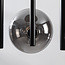 3-lichts zwarte plafondlamp Elora met smoke glas