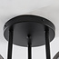 3-lichts zwarte plafondlamp Elora met smoke glas