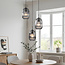 Design hanglamp Isara met geribbeld rookglas, 3-lichts