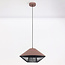 Moderne hanglamp Aiva - half open kap in koffie bruin