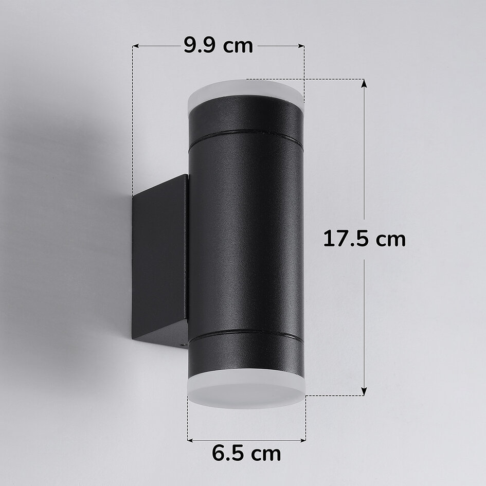 Moderne 2-lichts buitenmuurlamp Elin - zwart
