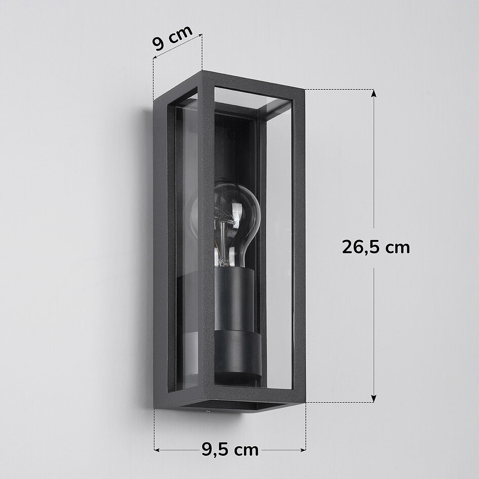 Industriële wandlamp Valentina - zwart
