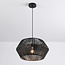 Hanglamp Nara van handgevlochten touw - zwart