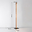 Vloerlamp Piata in houtoptiek met dimbare LEDs