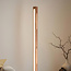 Vloerlamp Piata in houtoptiek met dimbare LEDs
