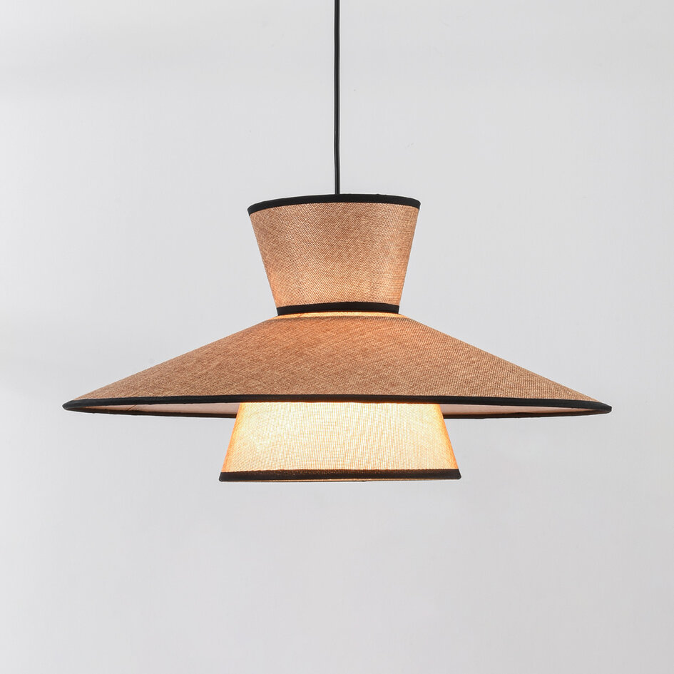 Hanglamp Zenith in Japandi stijl met natuurlijke kap