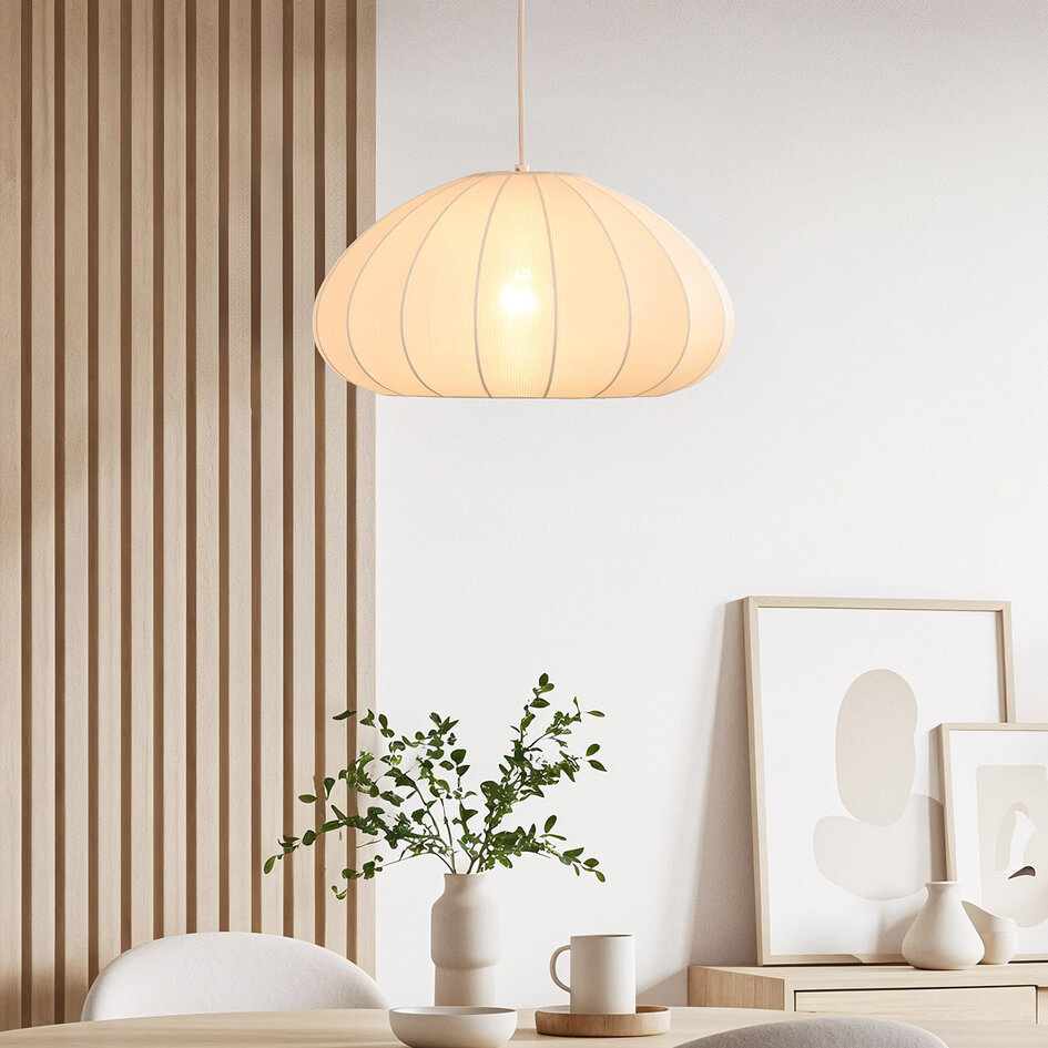 Stoffen hanglamp Mesh - beige