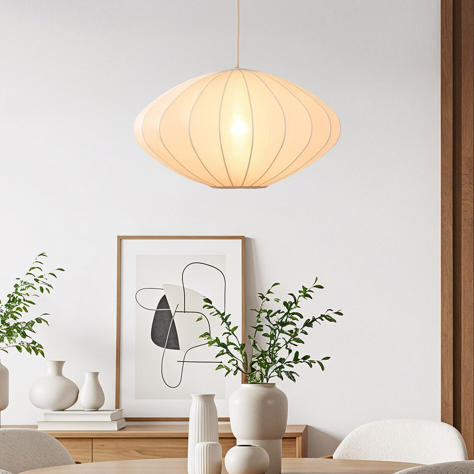Japandi hanglamp Veil 1-lichts - beige