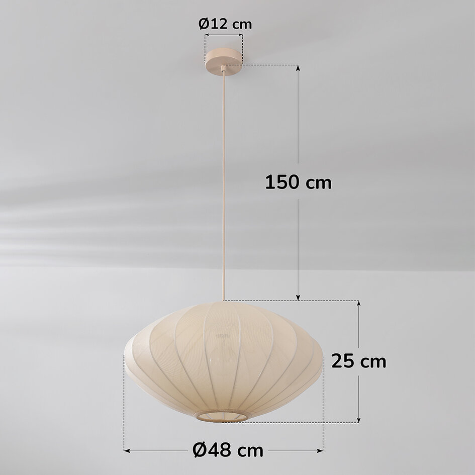 Japandi hanglamp Veil 1-lichts - beige
