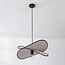 Design hanglamp Sapca, beige linnen met zwarte accenten