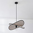 Hanglamp Sapca - beige linnen met zwarte accenten