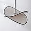 Design hanglamp Sapca, beige linnen met zwarte accenten