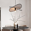 Design hanglamp Sapca, beige linnen met zwarte accenten