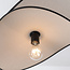 Design hanglamp Sapca, wit linnen met zwarte accenten