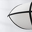 Minimalistische linnen hanglamp Ovala - wit met zwarte accenten