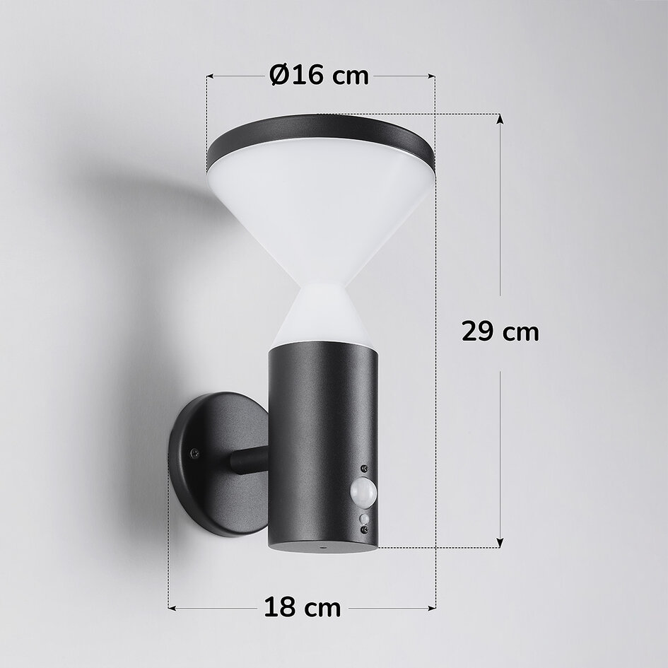 Moderne solar buitenwandlamp zwart met sensor - Chandler
