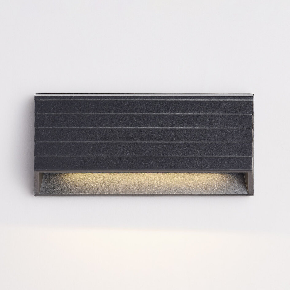 Industriële buitenwandlamp Jane - zwart met geïntegreerde LED