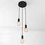 3-lichts moderne snoerpendel Illumine - zwart (excl. E27 lampen)