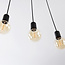 Industriële snoerpendel Nivelle zwart - 4-lichts (excl. E27 lampen)