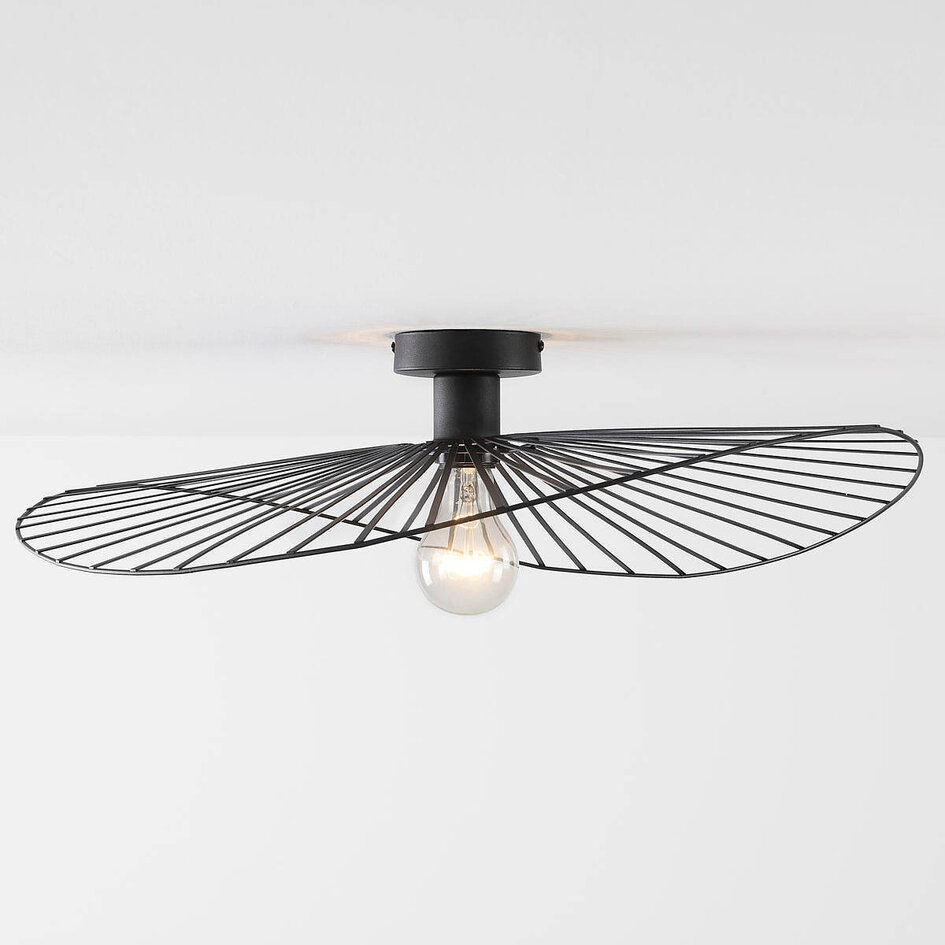 Plafondlamp cirque in zwart metaal